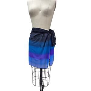 VTG NWT Jantzen One Size Hawaiian Nylon Blend Swim Sarong Blue/Purple 0/S